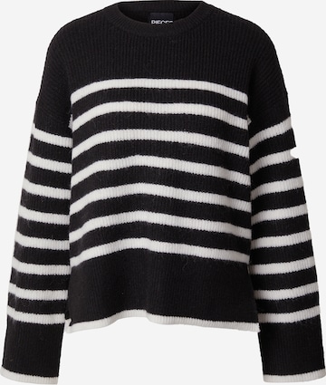 PIECES Pullover 'LINE' i sort: forside