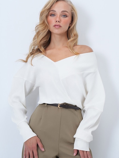 Trend Alaçatı Stili Shirt in weiß, Produktansicht