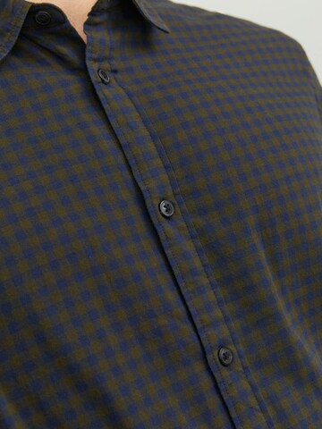 JACK & JONES Slim Fit Paita 'Gingham' värissä sininen