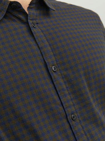 JACK & JONES - Ajuste estrecho Camisa 'Gingham' en azul