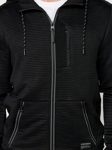 KOROSHI Sweatjacke in Schwarz