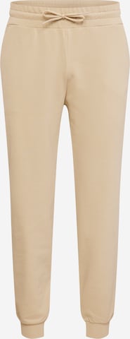 4F Tapered Workout Pants in Beige: front