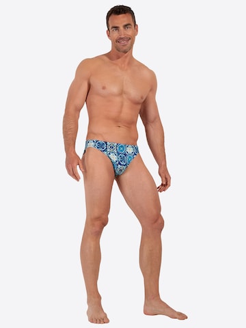 HOM Badehose ' Swim Micro Briefs Maiolica ' in Blau