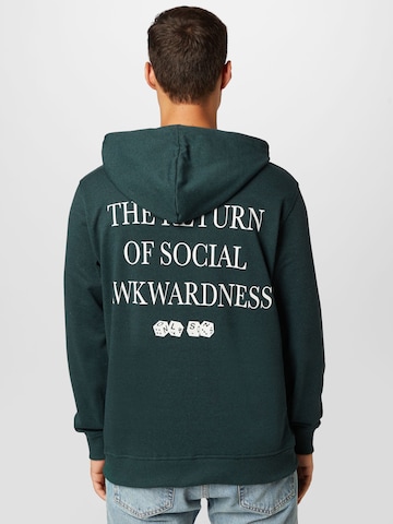 Only & Sons Sweatshirt 'AWKWARD' in Green