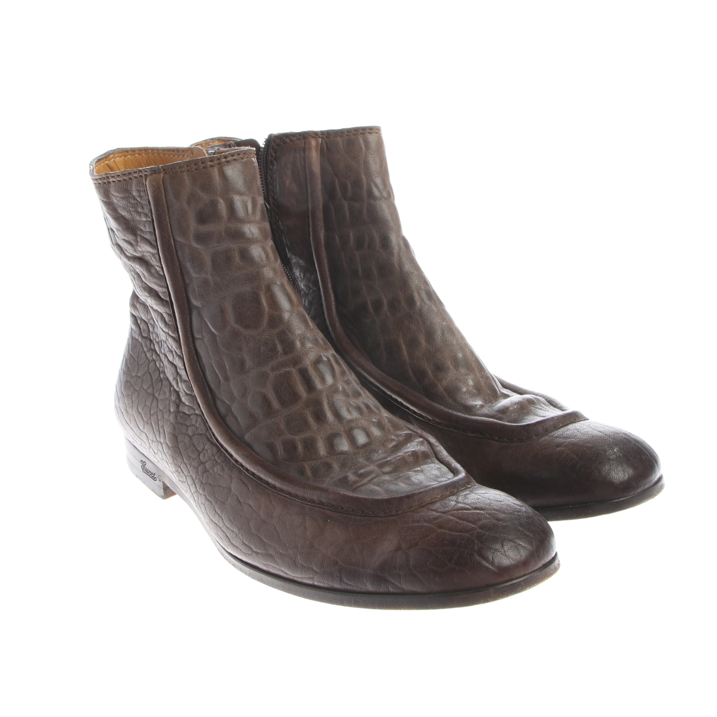 Gucci Anke & Mid-Calf Boots in 44 in Brown: front