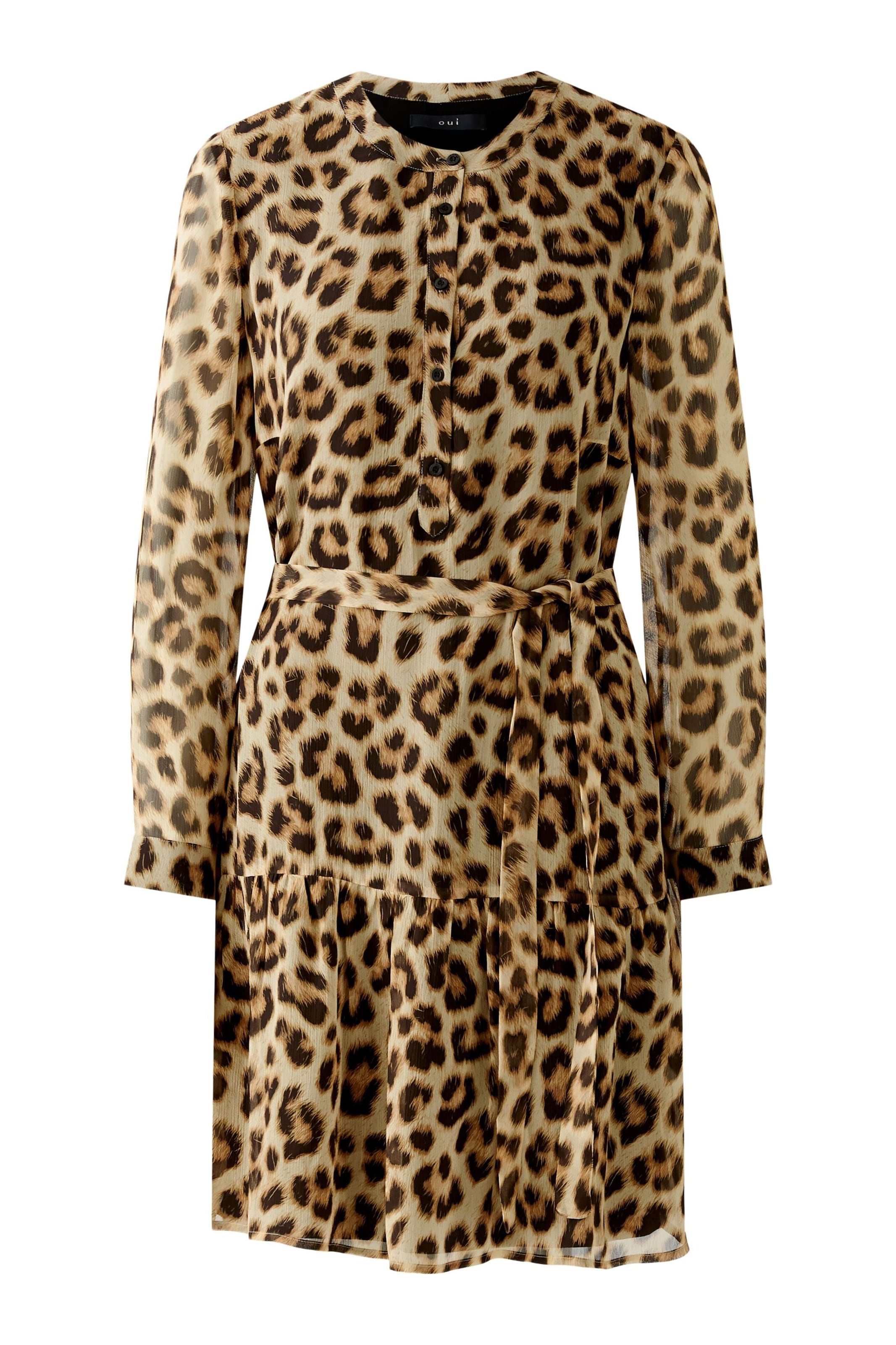 OUI Рокля тип риза в кафяво: отпред