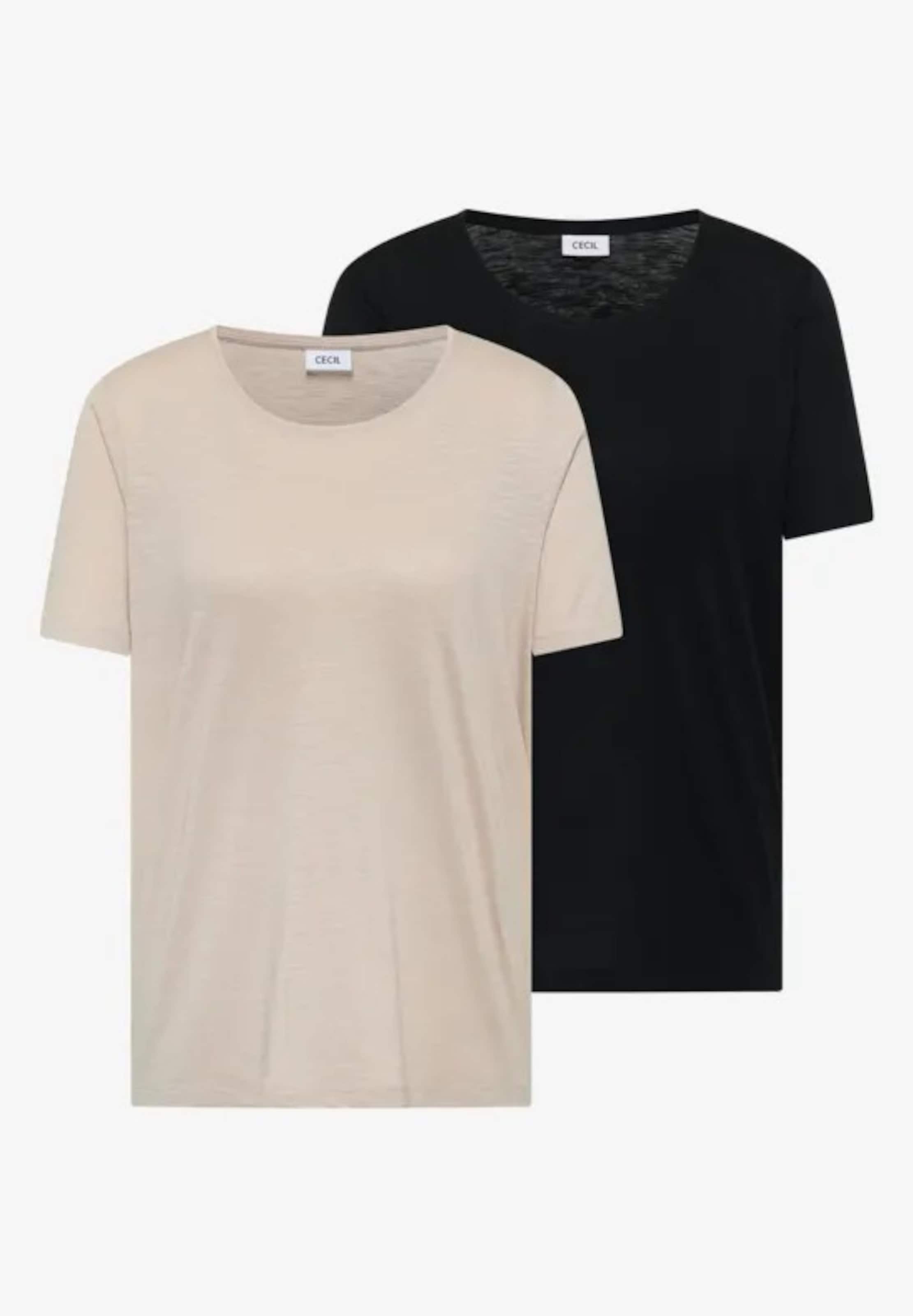 CECIL Basic T-shirt 2er in Beige: Vorderseite