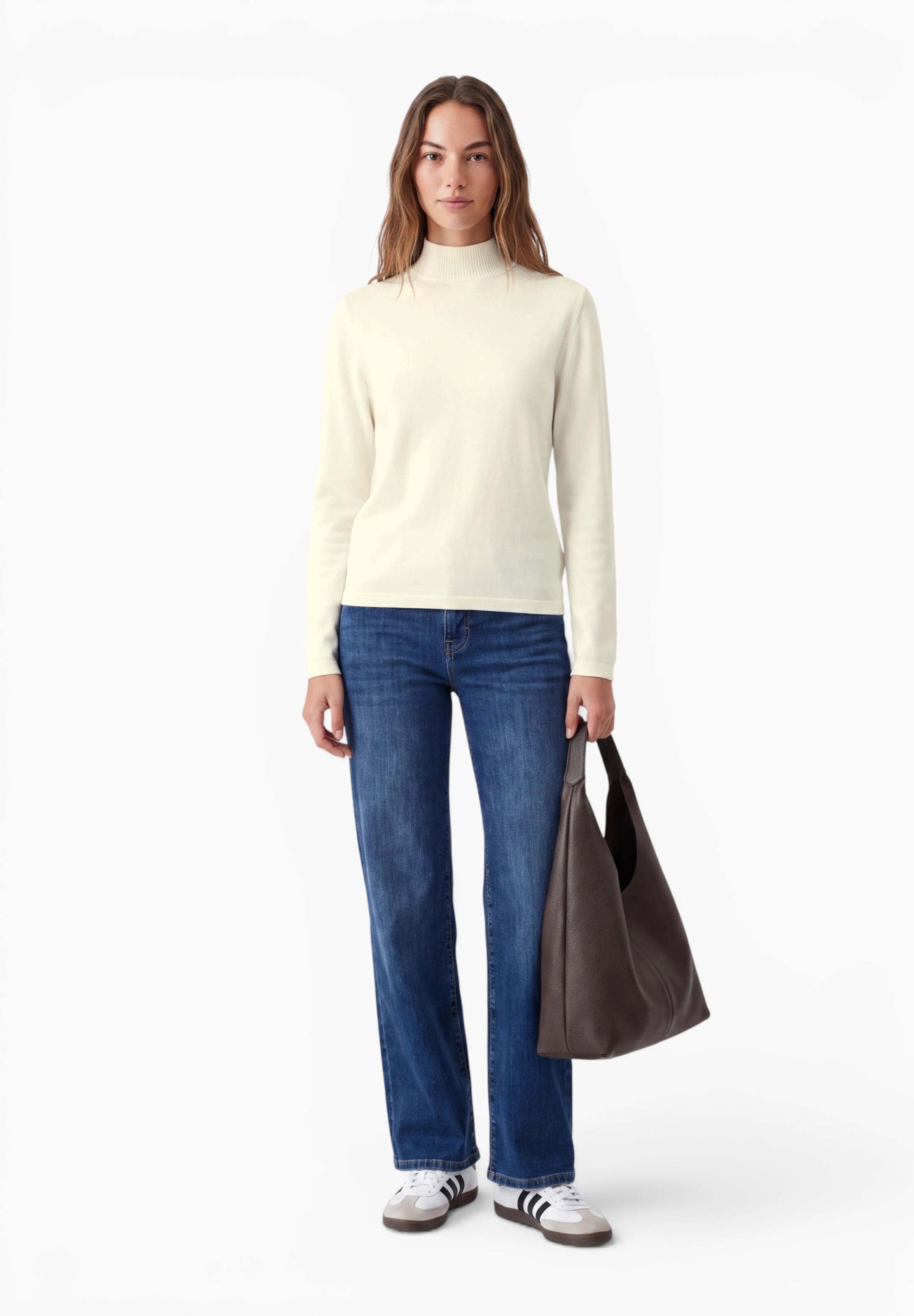 Street One Studio Langarm Pullover mit Turtle Neck in Weiß