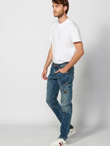 KOROSHI Regular Cargojeans in Blau