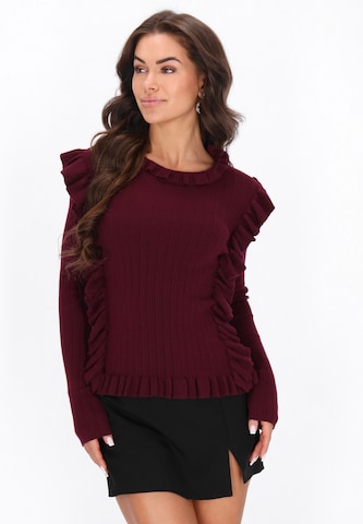 Pull-over faina en rouge : devant