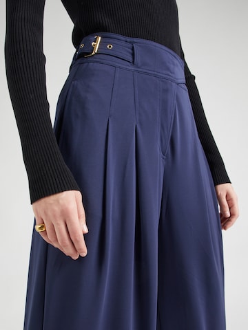 Lauren Ralph Lauren Wide leg Bandplooibroek in Blauw