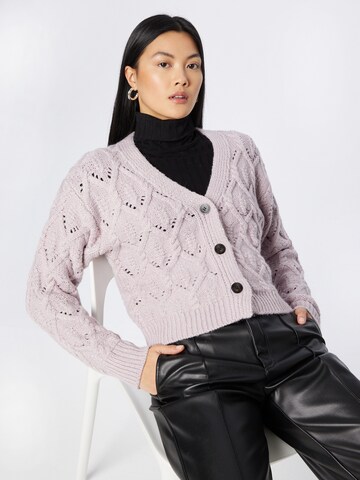 ABOUT YOU Knit cardigan 'Victoria' in Purple: front