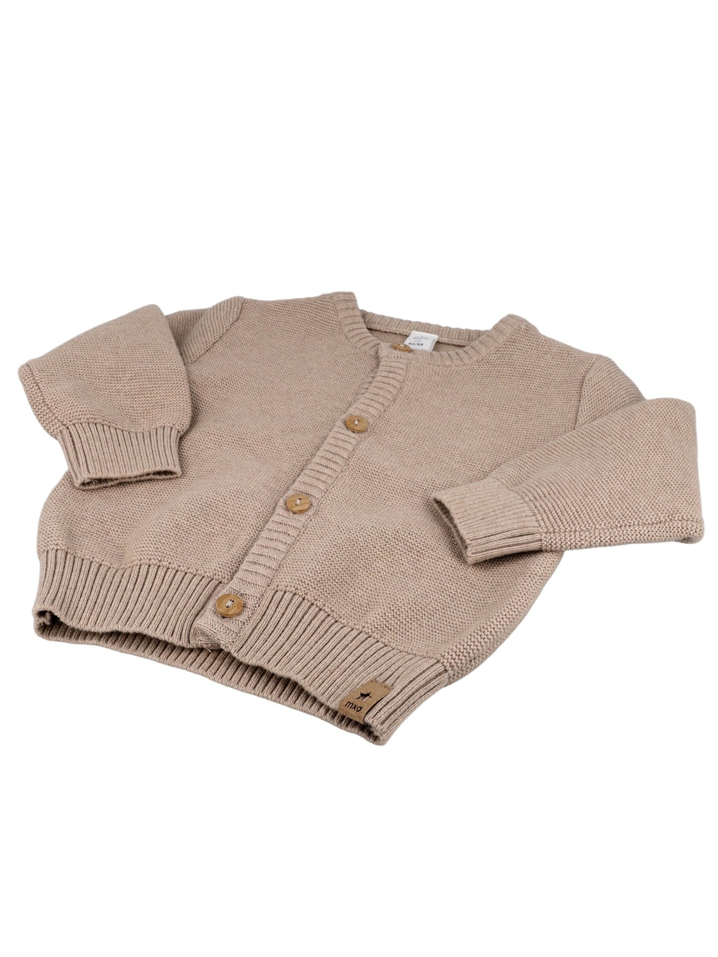 MAXIMO Strickjacke 'GOTS BABY-Strickjacke, Knöpfe'‌‌ in Braun