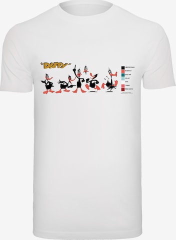F4NT4STIC Shirt 'Looney Tunes Daffy Duck Colour Code' in Wit: voorkant