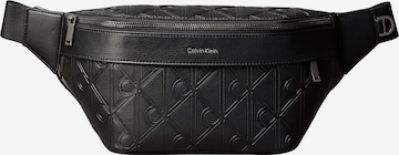 juoda Calvin Klein Rankinė ant juosmens 'EMBLEM': priekis