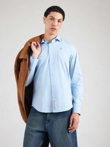 La Martina Regular fit Риза в синьо: отпред
