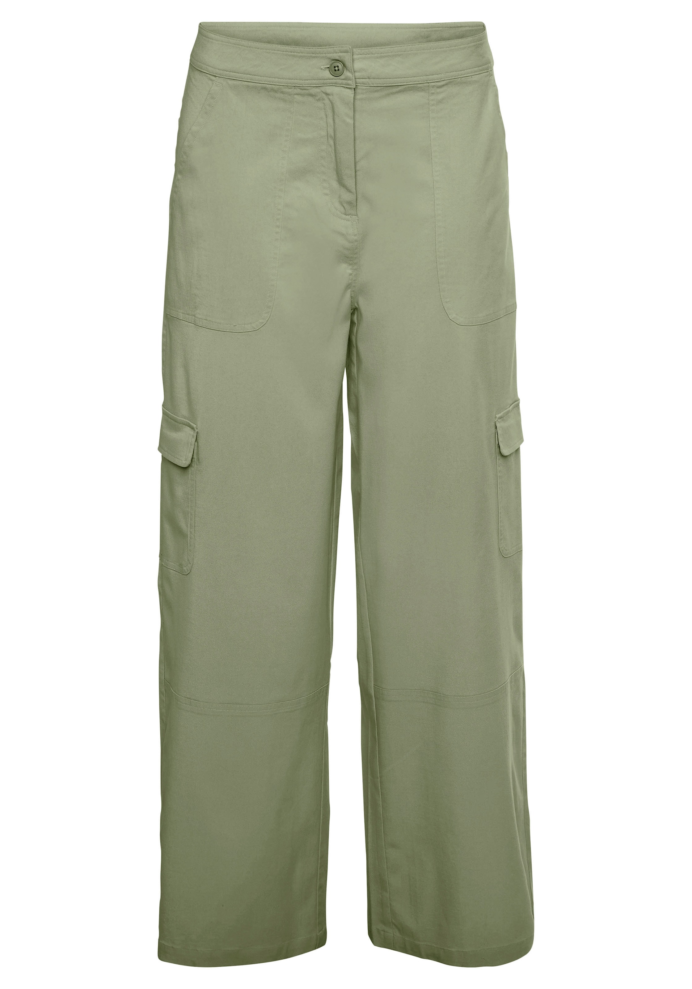 BUFFALO Wide leg Cargo Pants in Green: front