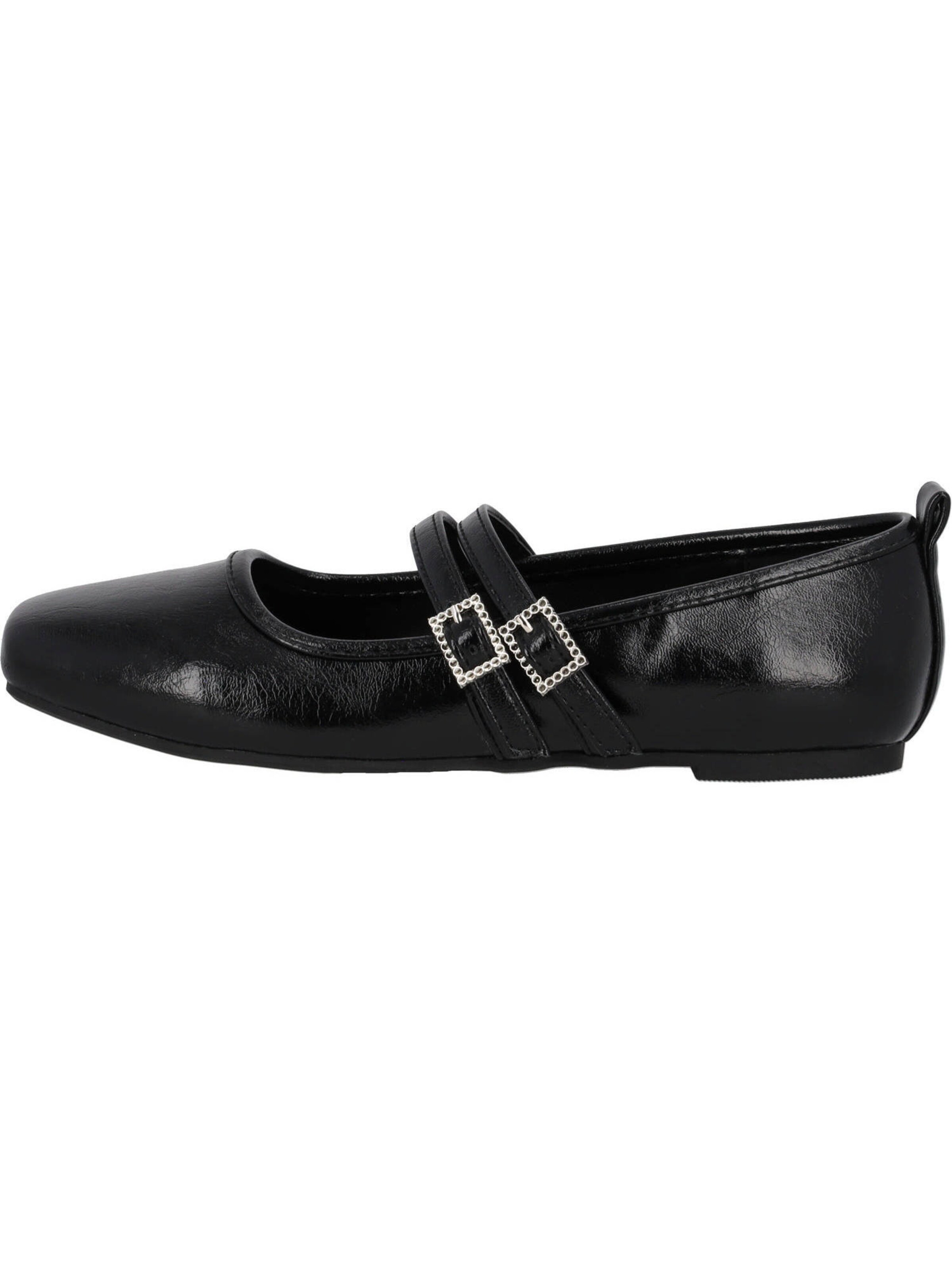 Palado by Sila Sahin Riemchenballerina in Schwarz: Vorderseite