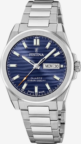 FESTINA Zegarek analogowy 'Date watch Classics Swiss Made' w kolorze niebieski: przód