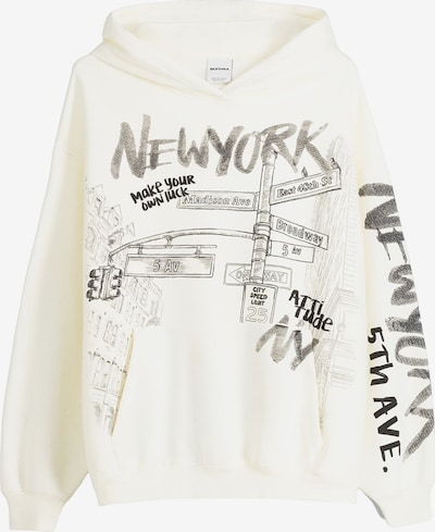 Bershka Sweatshirt i svart / vit, Produktvy