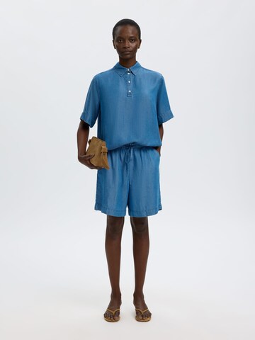 SELECTED Regular Shorts in Blau