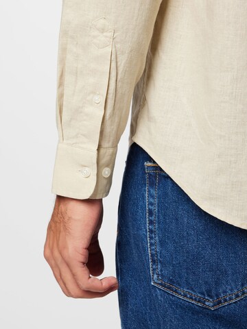 Samsøe Samsøe Regular fit Button Up Shirt 'Liam' in Beige