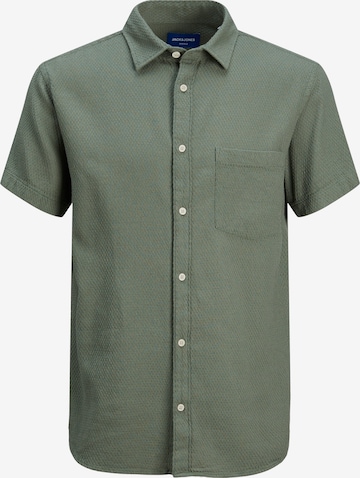 JACK & JONES Regular fit Button Up Shirt 'Tampa Dobby' in Green: front