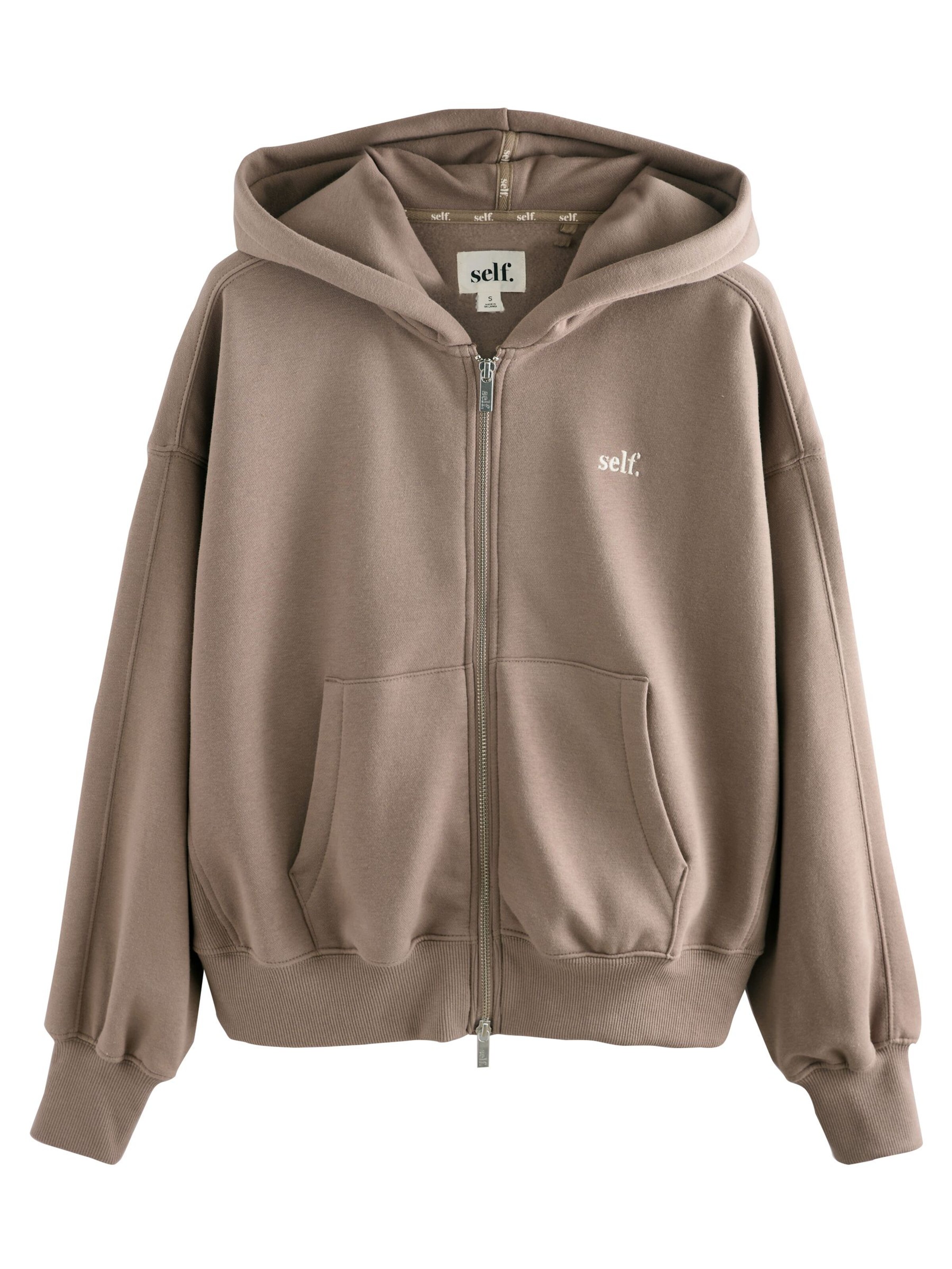 self. Tepláková bunda - Hnedá: predná strana