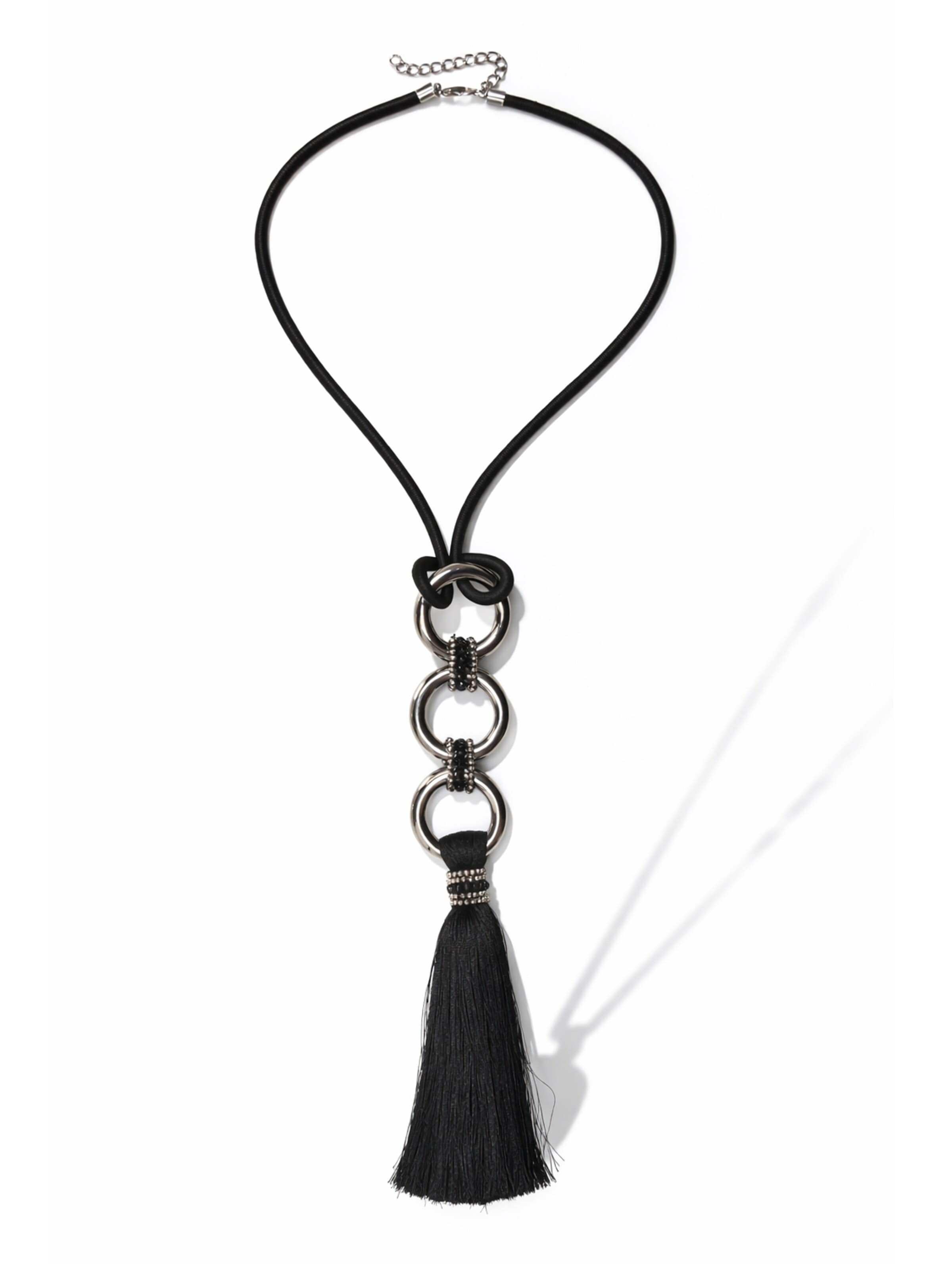 COLLEZIONE ALESSANDRO Necklace 'Leeds' in Black: front