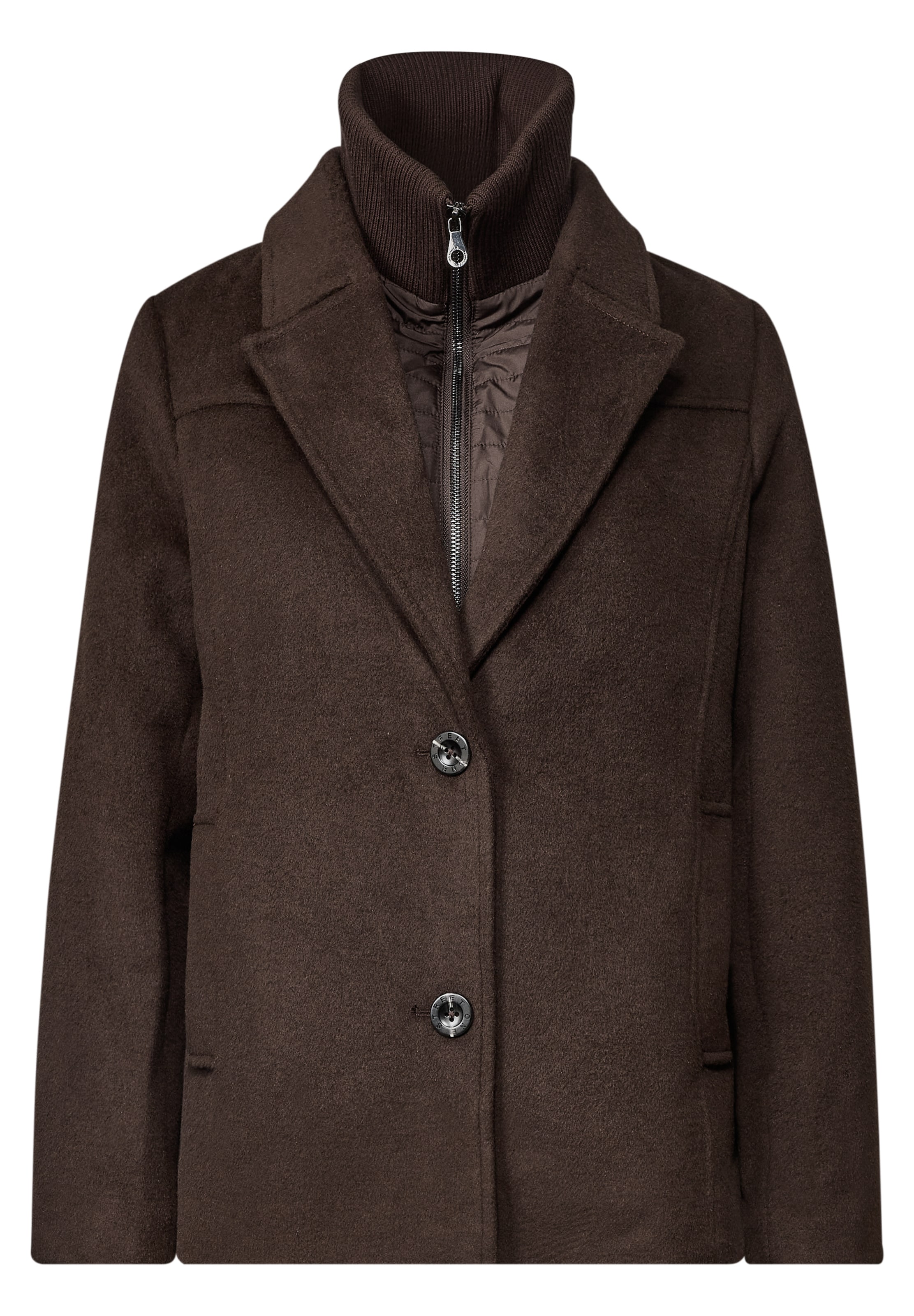STREET ONE Between-Seasons Coat in Brown: front