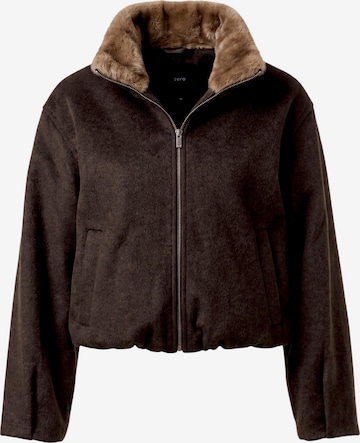 zero Casual-Jacke mit Kunstfellkragen in Braun: Vorderseite