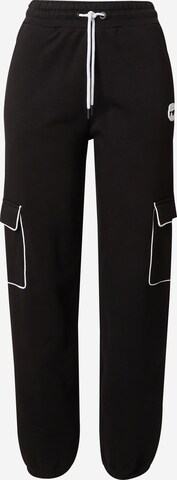 Karl Lagerfeld Loose fit Cargo Pants 'IKONIK 2.0' in Black: front