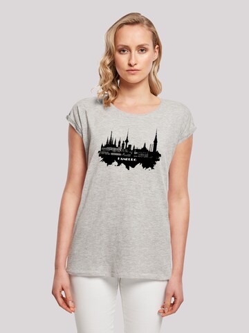 T-shirt 'Cities Collection - Hamburg skyline' F4NT4STIC en gris : devant