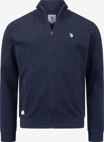 U.S. POLO ASSN. Sweatvest in Blauw: voorkant