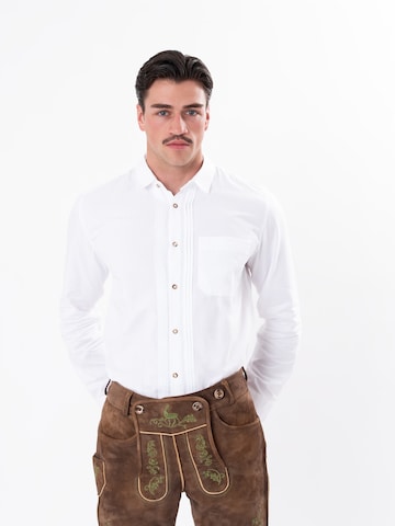 HerzSticht Traditional Shirt 'Kitzstein' in White
