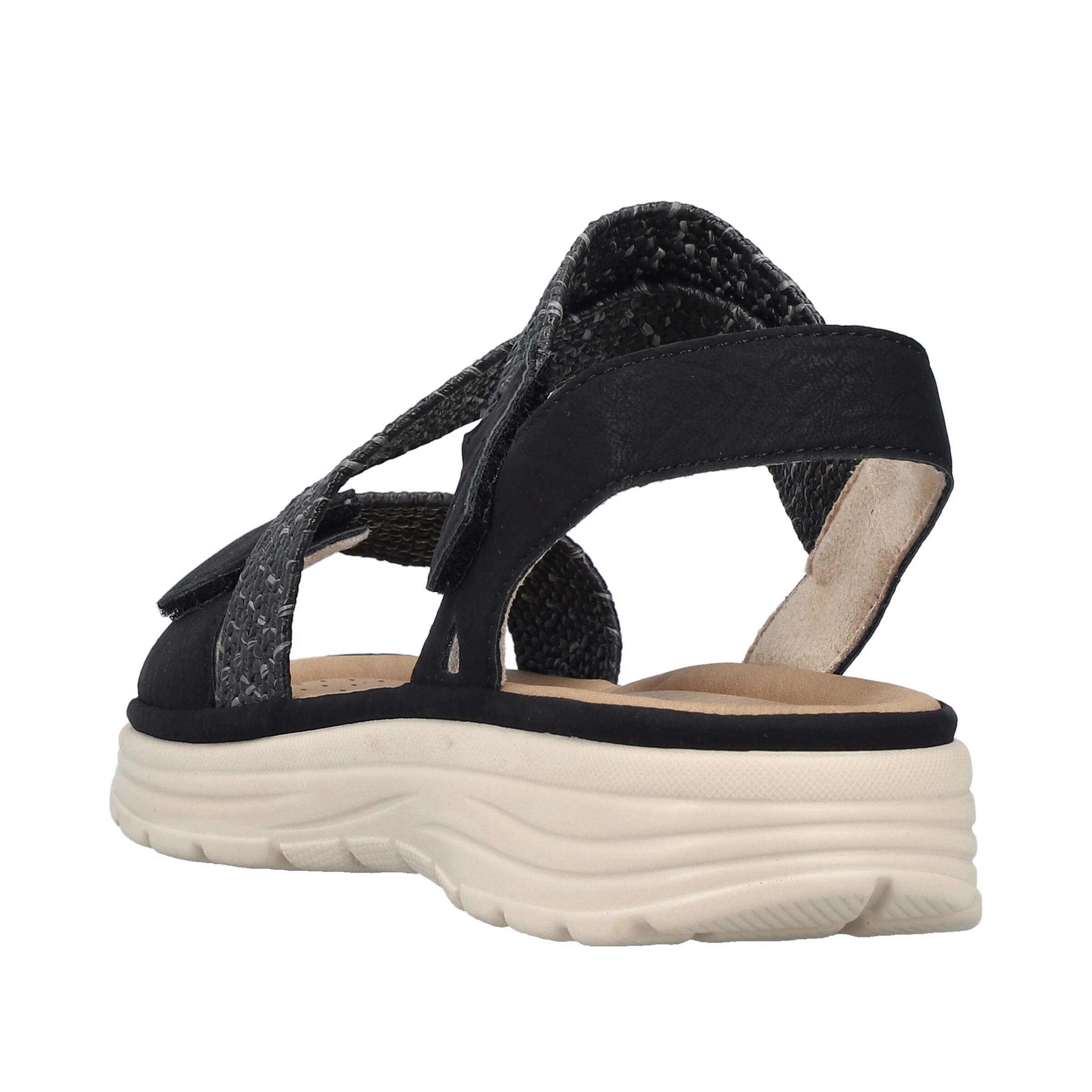 Rieker Strap Sandals in Black