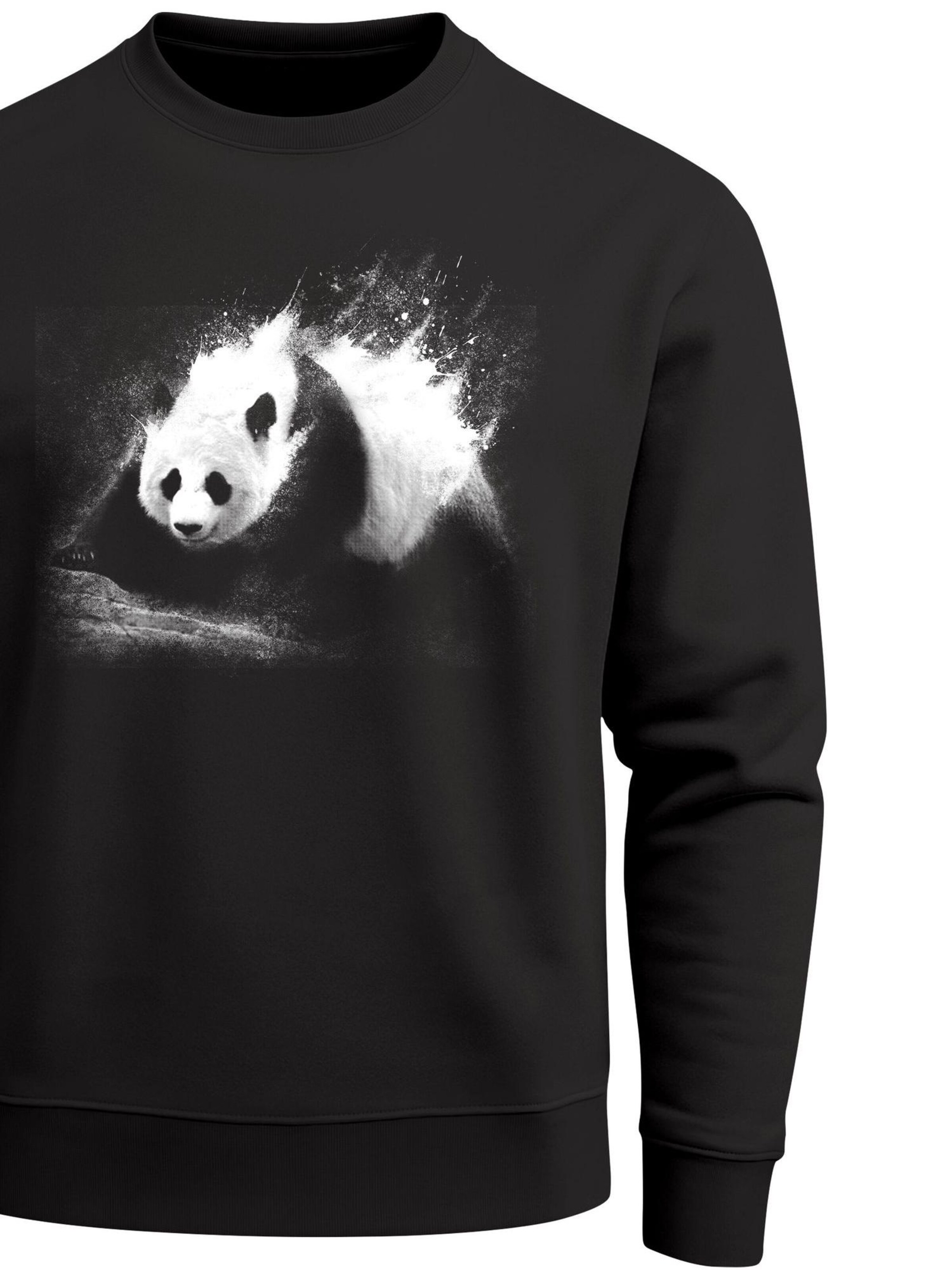 Neverless Sweatshirt 'Panda Splash' in Black