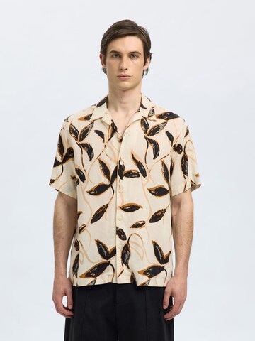SELECTED Regular fit Overhemd 'SLHNoa' in Beige: voorkant