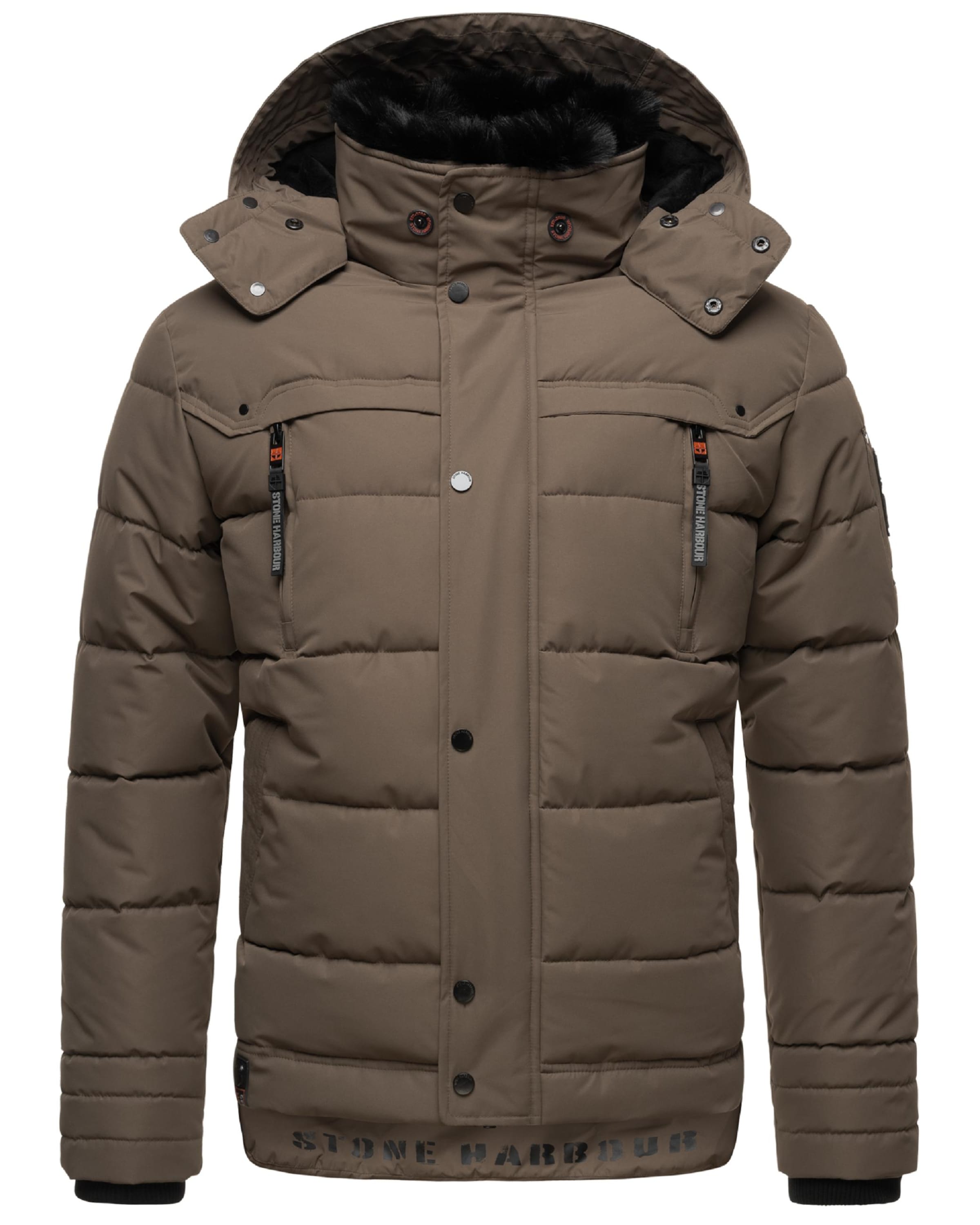 STONE HARBOUR Winterjacke 'Witaas' in Braun: Vorderseite