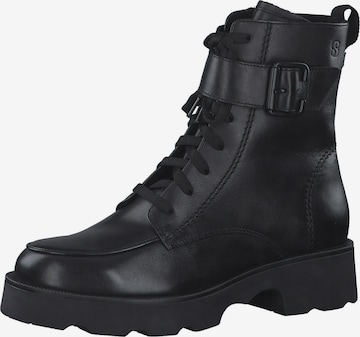 s.Oliver Lace-Up Ankle Boots in Black: front