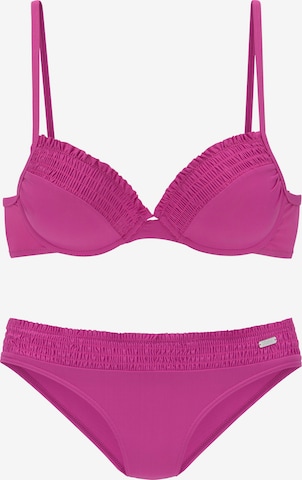 BUFFALO Push-up Bikini värissä vaaleanpunainen: etupuoli