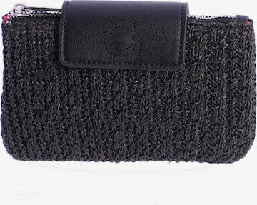 Amichi - Cartera 'Cartera para mujer Sunny de fibras naturales y cierre de solapa y cremallera' en negro: frente
