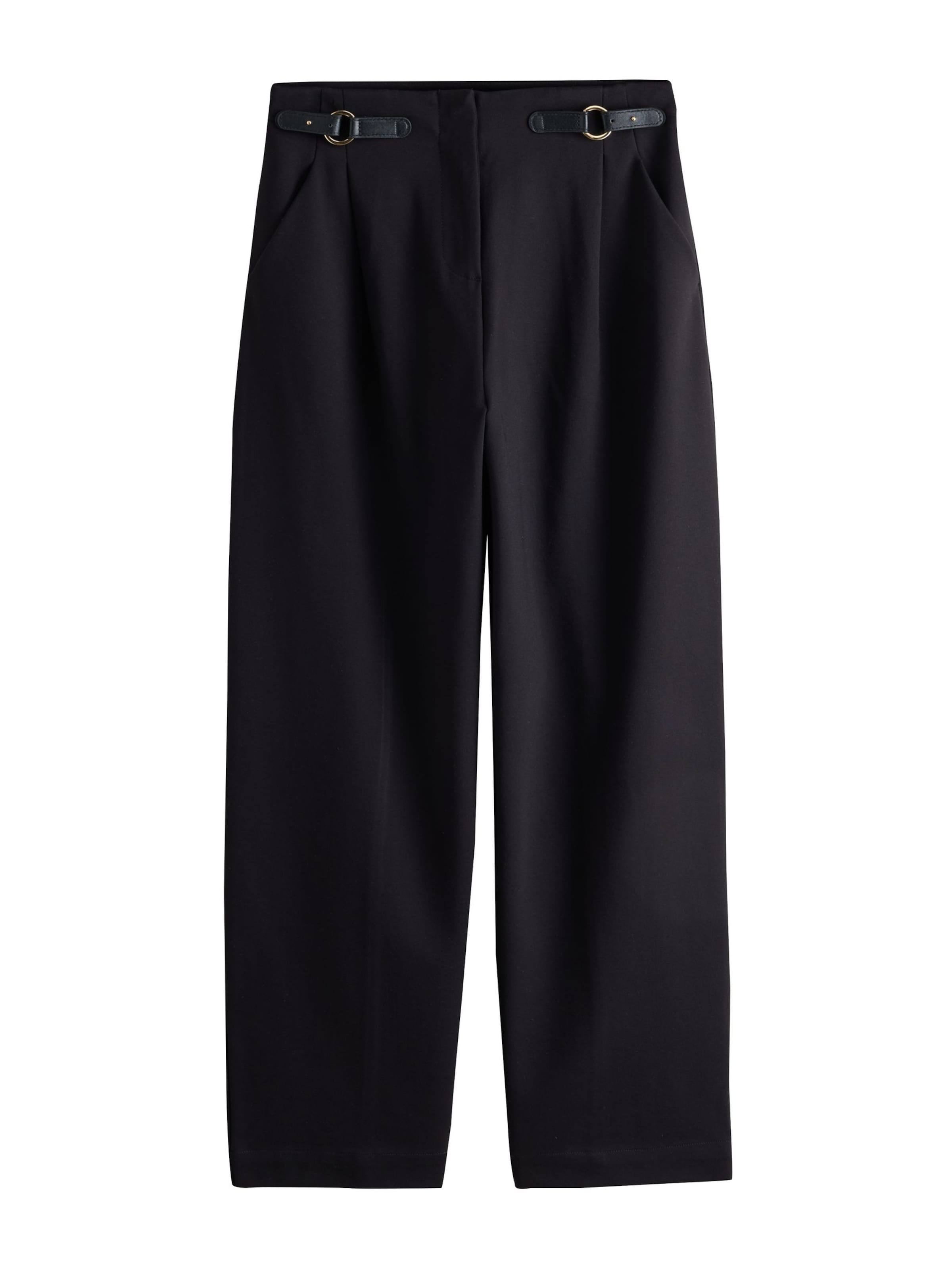 Next - Barrel Pantalón plisado 'N. Premium' en negro: frente