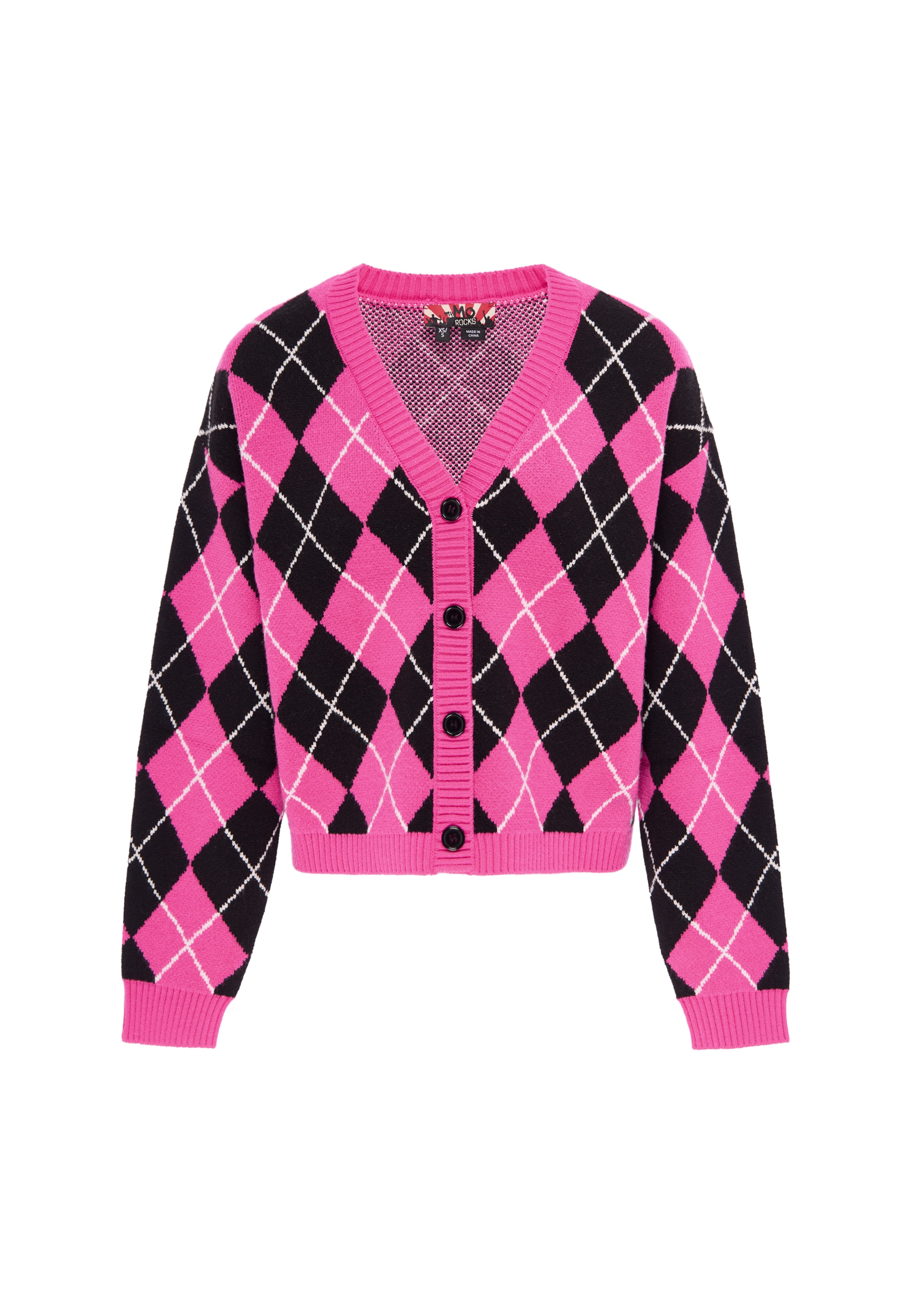 myMo ROCKS Knit Cardigan in Pink: front