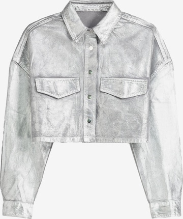 Bershka Prehodna jakna | srebrna barva: sprednja stran