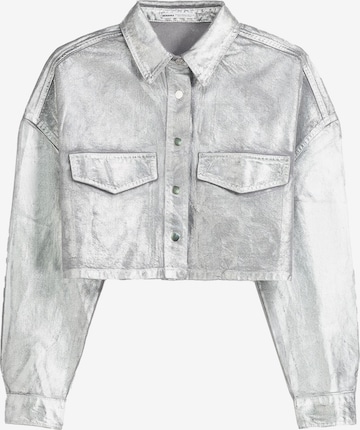 Veste mi-saison Bershka en argent : devant