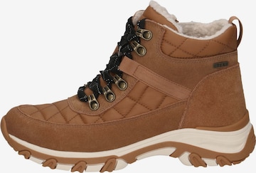 CAPRICE Lace-Up Ankle Boots in Brown: front