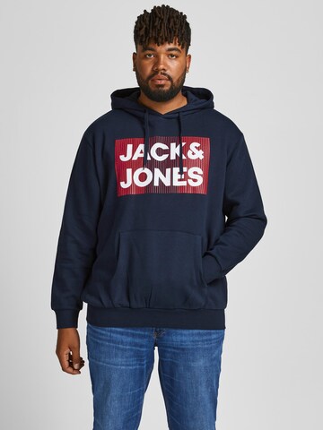 Sweat-shirt 'Ecorp' Jack & Jones Plus en bleu : devant