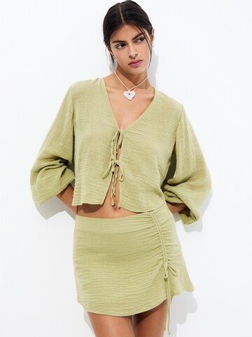 Pull&Bear Blouse in Groen: voorkant