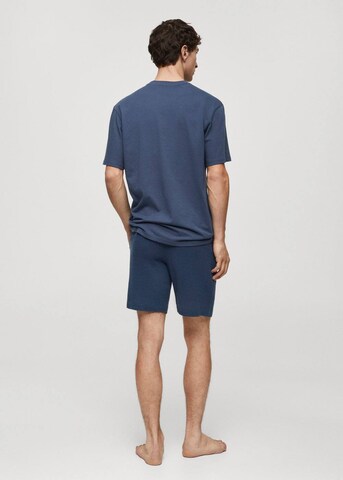 MANGO MAN Short Pajamas 'Rustic' in Blue